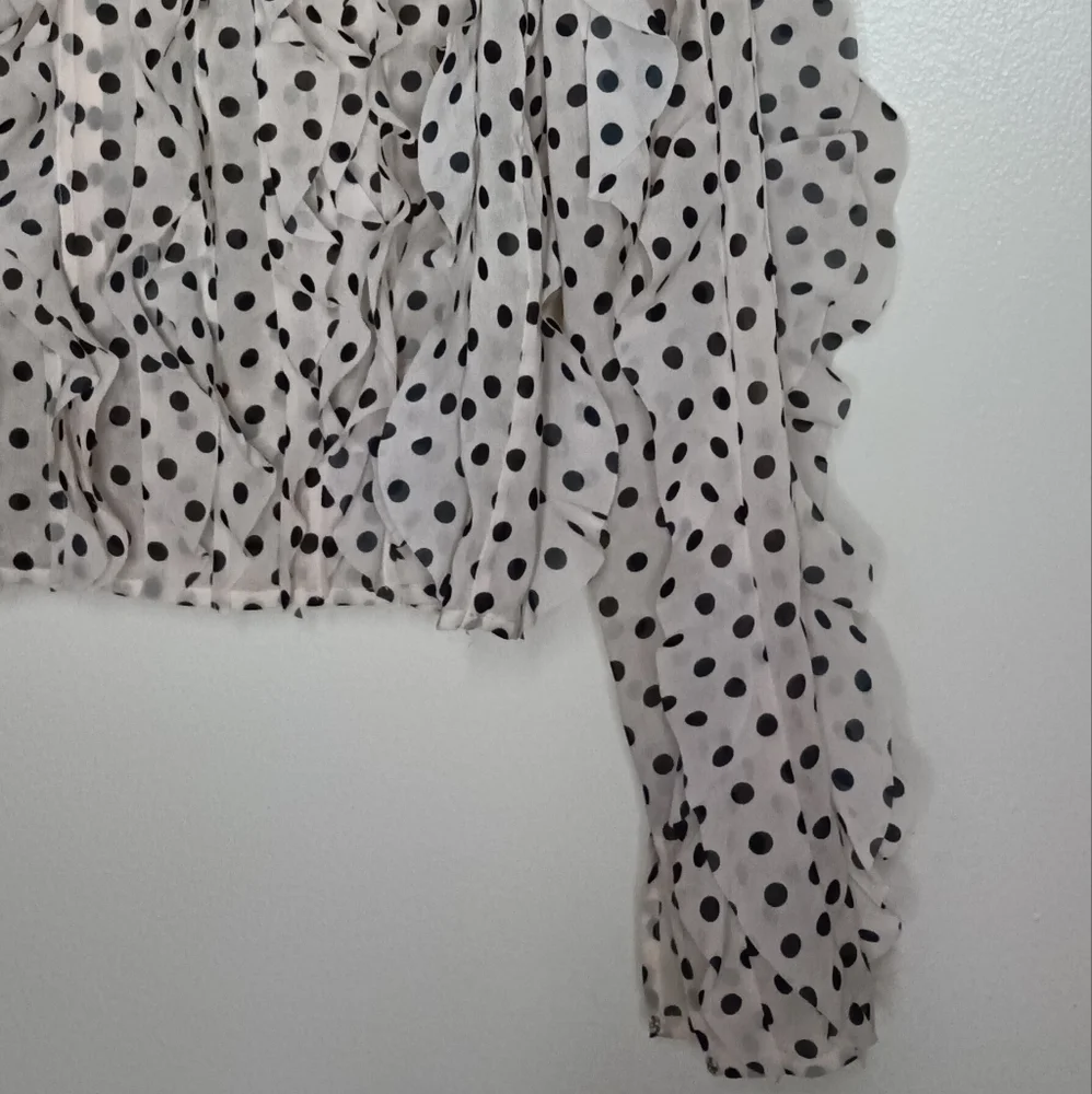 GIAMBATTISTA VALLI x H&M ruffled pink with black dots top size 2